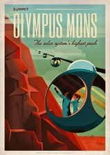 Listing image for Mars Space Vintage travel retro decoration print poster A3 A4 #2