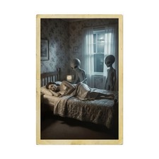 Listing image for Alien Abduction Poster, Vintage UFO Wall Art Print, Retro Horror Decor