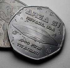 Listing image for Extremely Rare .999 TITANIUM Alien Coin/Artefact. Area 51. UFO/Spacecraft