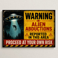 Listing image for Area 51 Alien Abduction Poster Print A4 A3 Satin Wall Art Decor Wall Poster