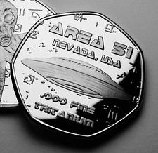 Listing image for Extremely Rare .999 'TRITANIUM' Alien Coin/Artefact. Area 51. UFO/Spacecraft